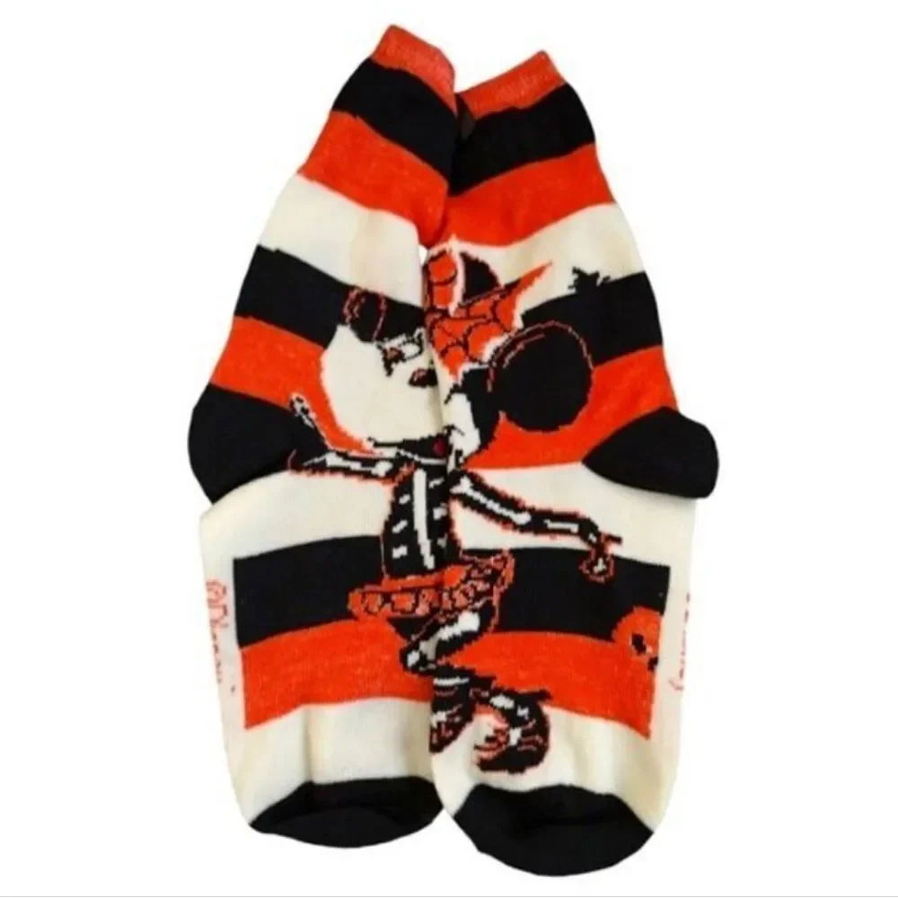 Disney 3 Pairs‎ Halloween Themed Minnie Mouse Crew Socks NWT